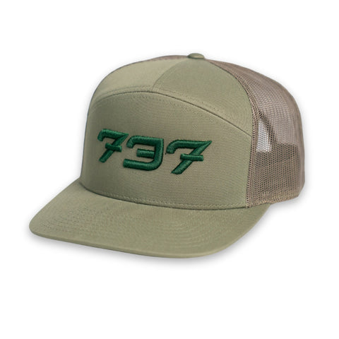 5-Panel Green Logo Mesh Trucker