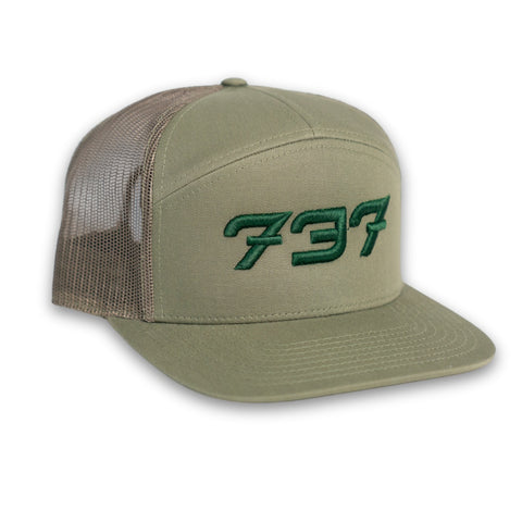 5-Panel Green Logo Mesh Trucker