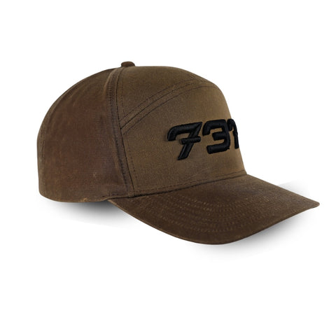 Waxed Black Stitch Canvas 737 Logo Hat | Richardson 937