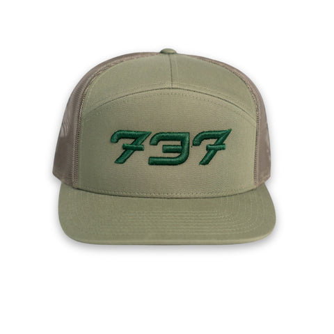 5-Panel Green Logo Mesh Trucker