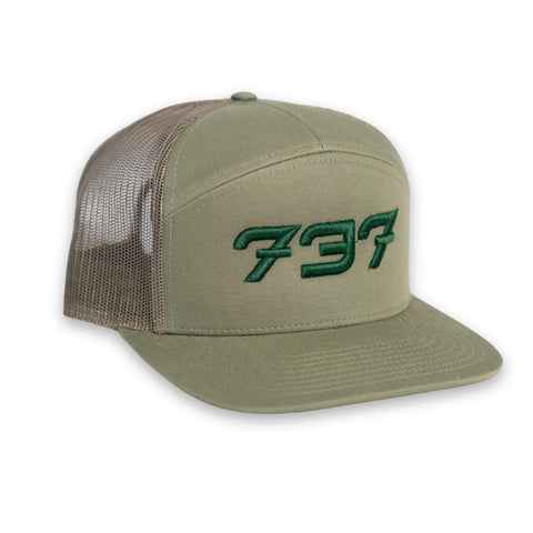 5-Panel Green Logo Mesh Trucker