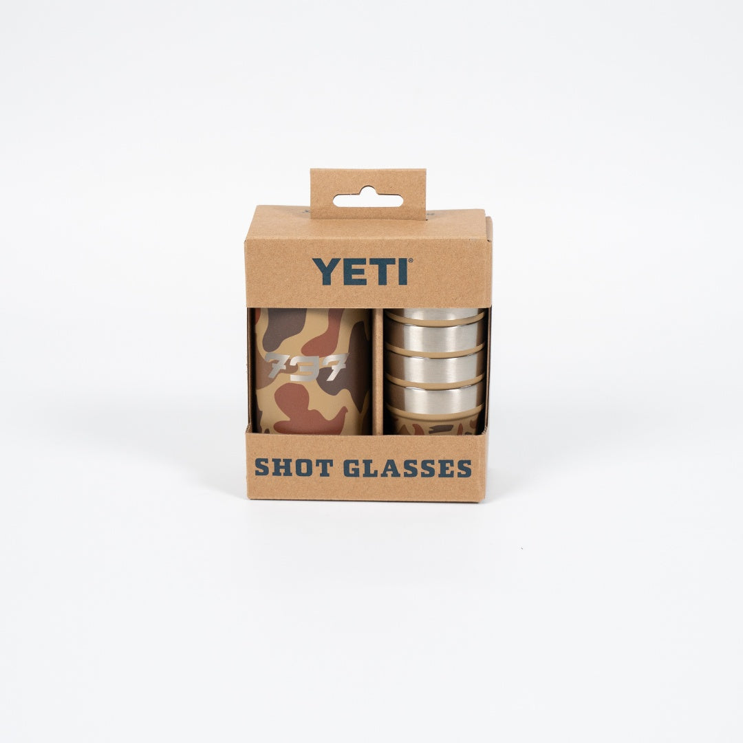 737 Wetlands Camo YETI® Shot Glasses with Carrying Case