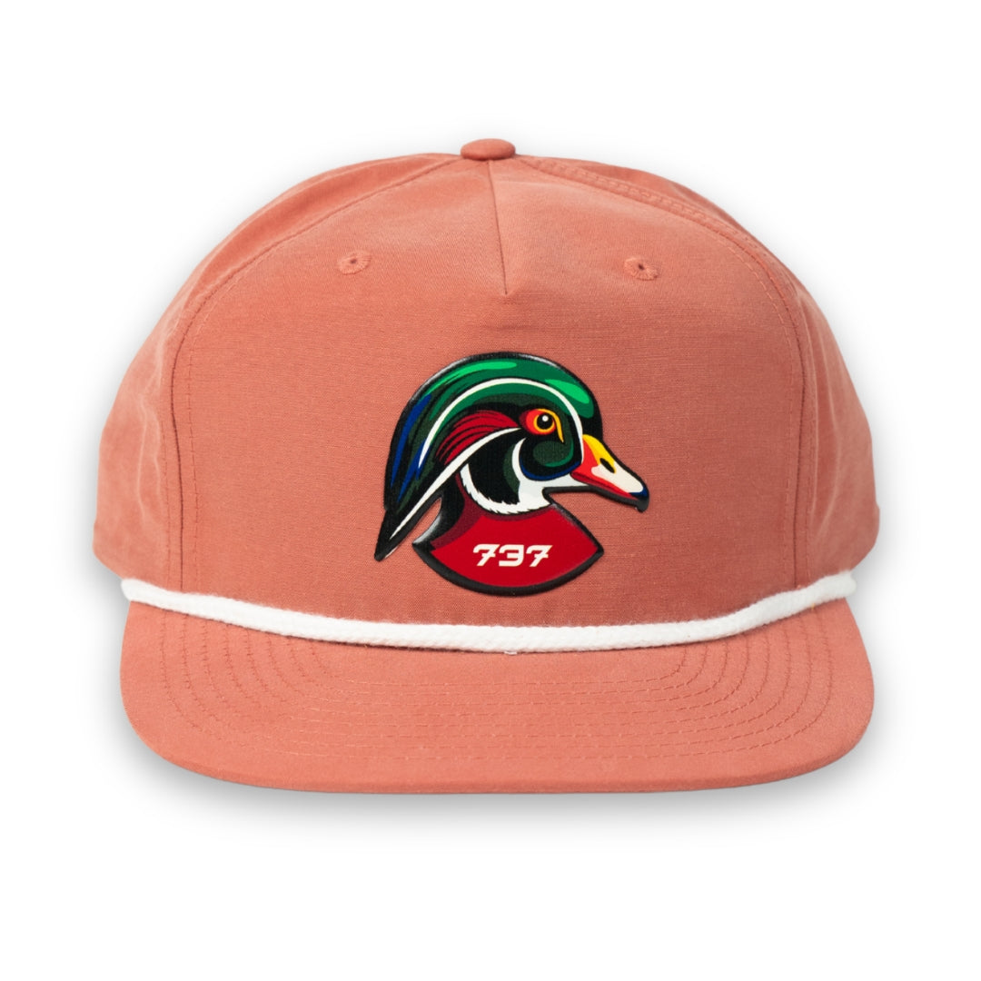Dusty Red Wood Duck Rope Hat
