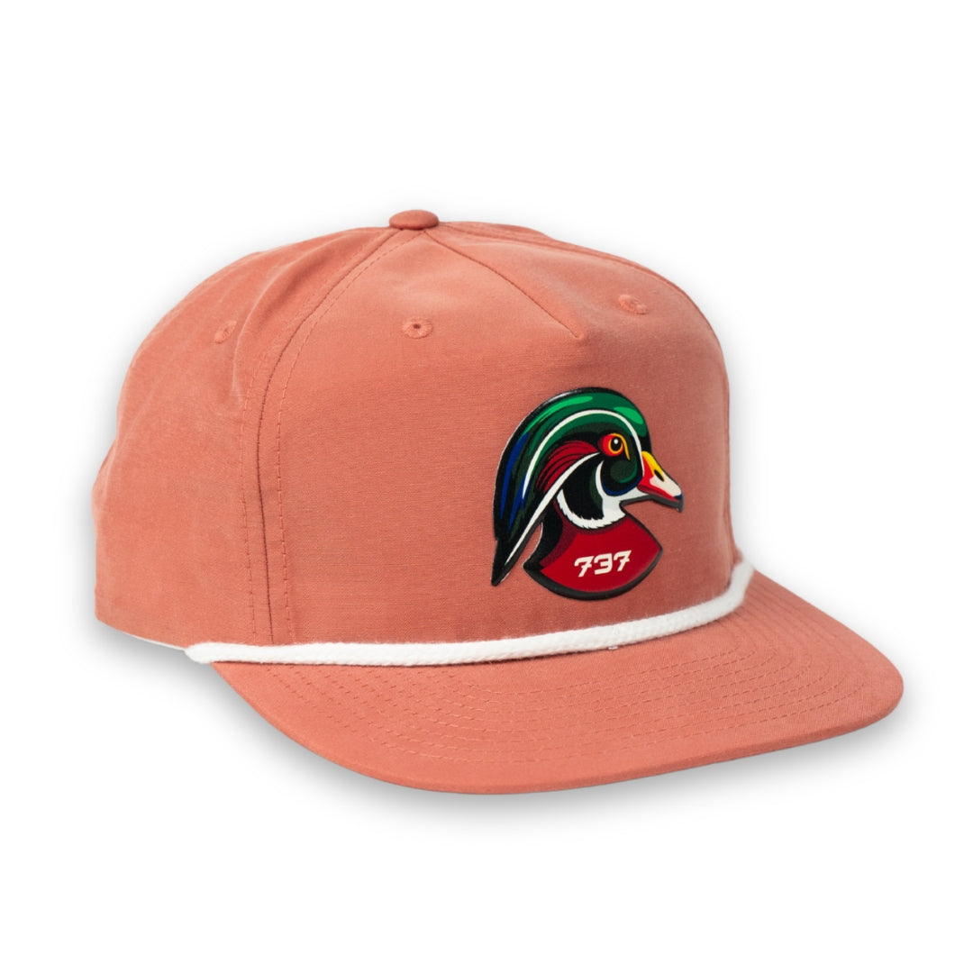 Dusty Red Wood Duck Rope Hat