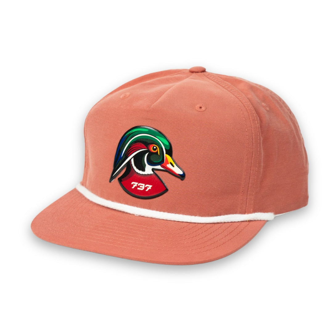 Dusty Red Wood Duck Rope Hat