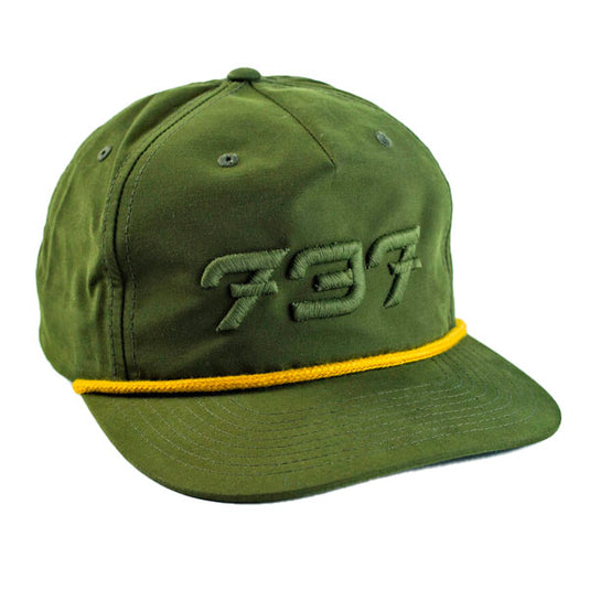256 Army Green/Yellow 737 Rope Hat