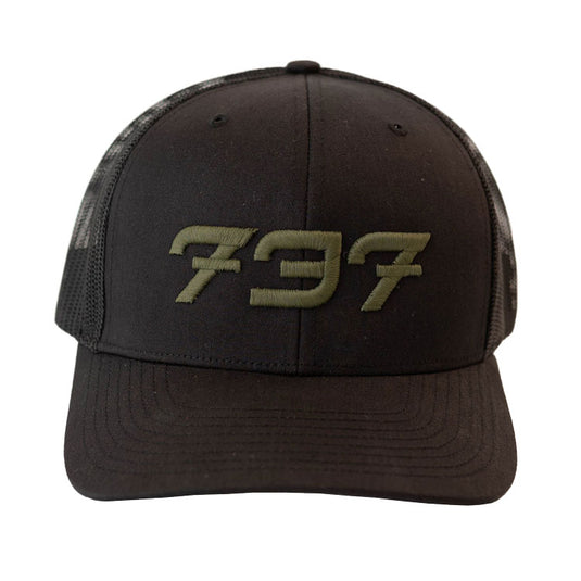 Black 737 Logo Hat | Richardson 112