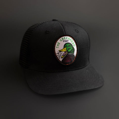 Greenhead Mallard Mesh Black Trucker Hat