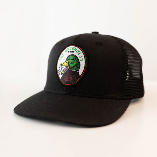 Greenhead Mallard Mesh Black Trucker Hat