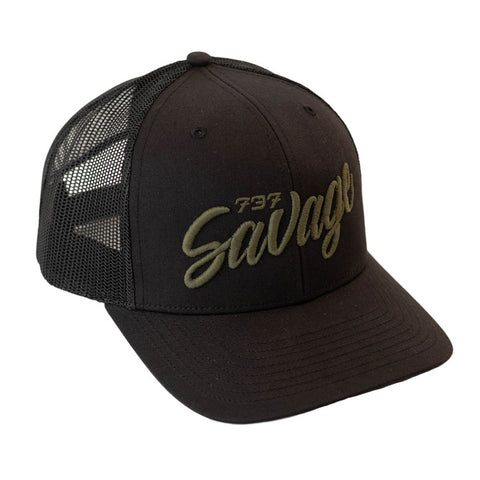 Black 737 Savage Logo Hat | Richardson 112