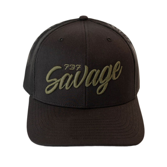 Black 737 Savage Logo Hat | Richardson 112