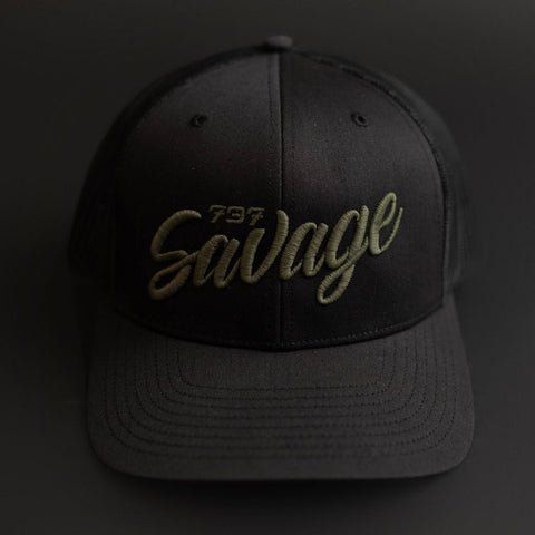 Black 737 Savage Logo Hat | Richardson 112